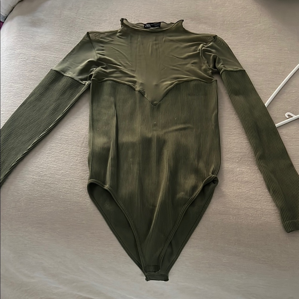 Zara Long Sleeve Mesh Bodysuit